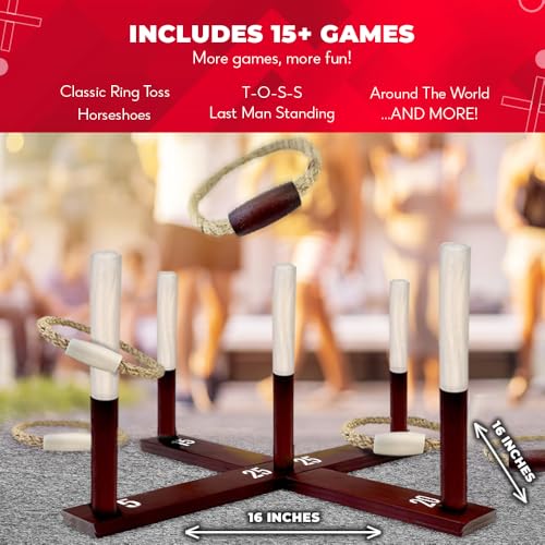 Games Premium Rustic Ring Toss Game