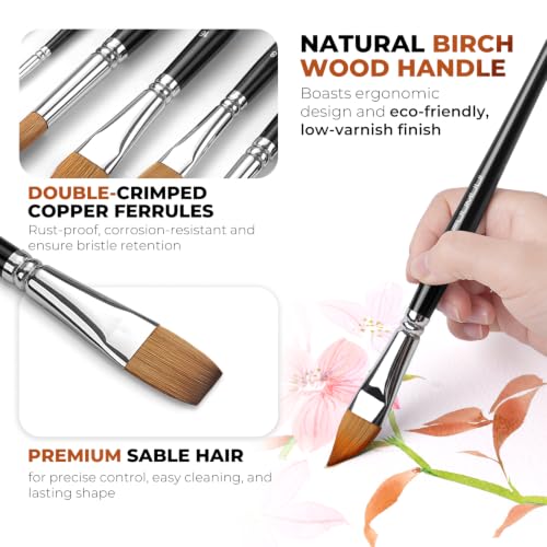Watercolor Brushes Professional (8 Count)