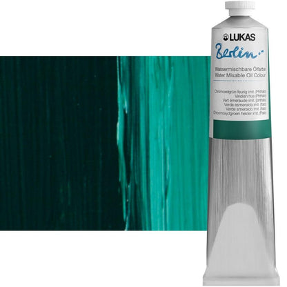 Berlin Pro Artists Water Mixable Oil Paint 200 ml Tube Viridian Hue (6.7628 Fl Oz)