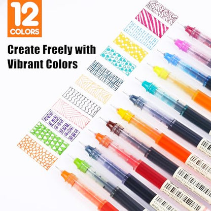 Liquid Ink Rollerball Gel Pens (12 Count)