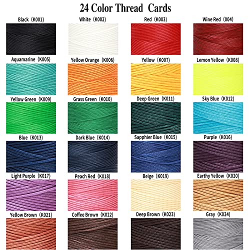 Waxed Thread 852Yards 150D 0.8mm Flat Polyester Wax Thread for Hand Sewing Leather Craft DIY Projects Shoes Repair Book Binding