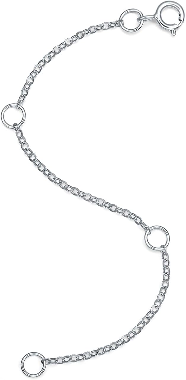 ZHOU LIU FU 18K/750 Real White Gold Extender for Necklace Bracelet Anklet Extenders for Jewelry Gold Extension for Women Men Durable Adjustable Chain Accessories 3.54Inch/9cm C218904