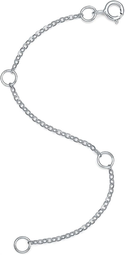 ZHOU LIU FU 18K/750 Real White Gold Extender for Necklace Bracelet Anklet Extenders for Jewelry Gold Extension for Women Men Durable Adjustable Chain Accessories 3.54Inch/9cm C218904