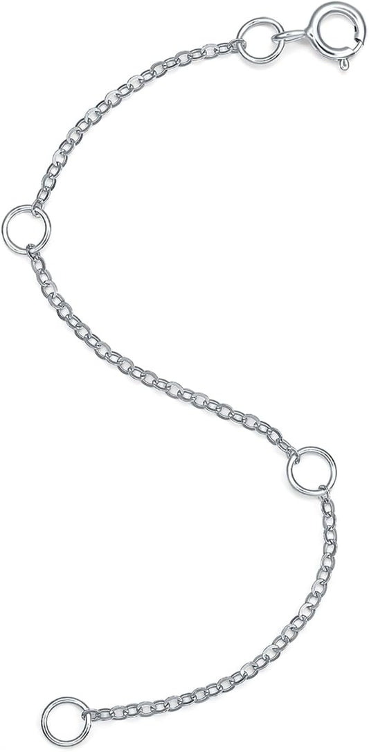 ZHOU LIU FU 18K/750 Real White Gold Extender for Necklace Bracelet Anklet Extenders for Jewelry Gold Extension for Women Men Durable Adjustable Chain Accessories 3.54Inch/9cm C218904