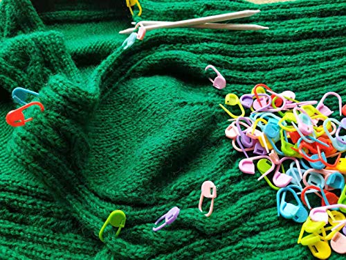 150 Pieces Knitting Crochet Locking Stitch Markers and 3 Big Eye Needles Stitch Needle Clip Counter 10 Colors (153 Count)