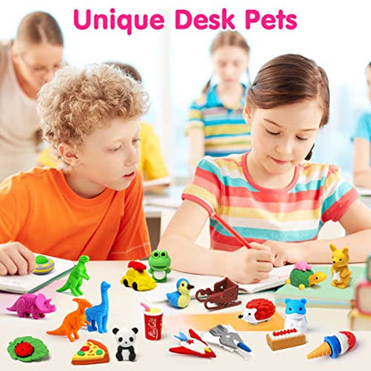 140 Animal Erasers Bulk (140 Count)
