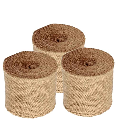 Natural Jute Burlap Ribbon Roll Brown 3 inch 90 feet 30 Yards