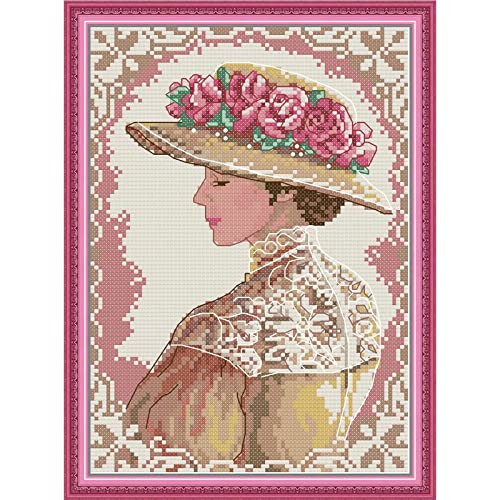 Stamped Cross Stitch Kits Beginners Full Range of Crossstitching Preprinted Pattern for Kids or Adults