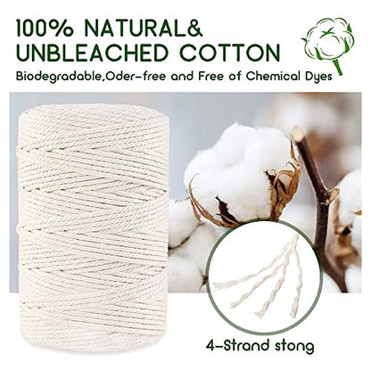 Macrame Cotton Cord 6mm x 109Yards (327 Foot)