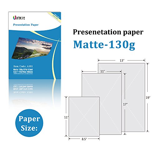 100 Sheets Matte Presentation tabloid paper 11x17 photo paper matte Double Sided 37lb Brochure Paper 6.5Mil for laser and Inkjet Printers