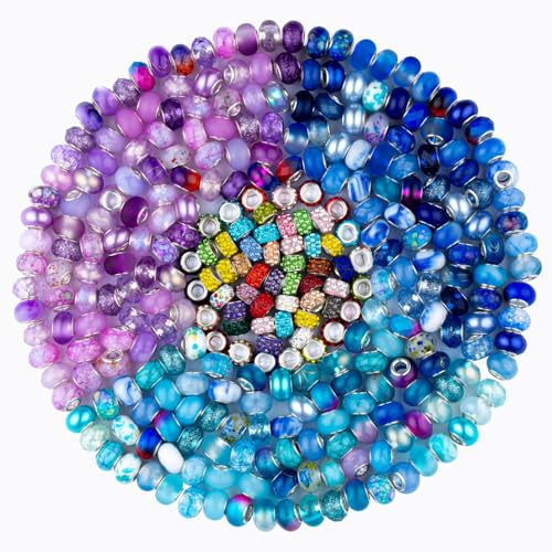 150pcs 15mm European Large Hole Beads Bulk for Bracelet Pens Jewelry Making Spacer Charms Craft Beads Decoration (150 Count)