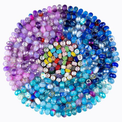 150pcs 15mm European Large Hole Beads Bulk for Bracelet Pens Jewelry Making Spacer Charms Craft Beads Decoration (150 Count)