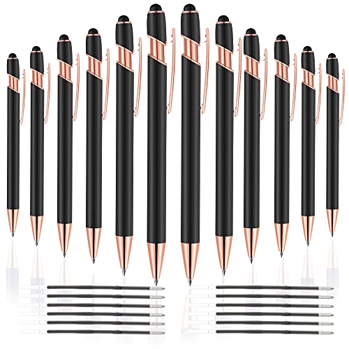 12 PCS 2 in 1 Stylus Ballpoint Pen with Stylus Tip (12 Count)
