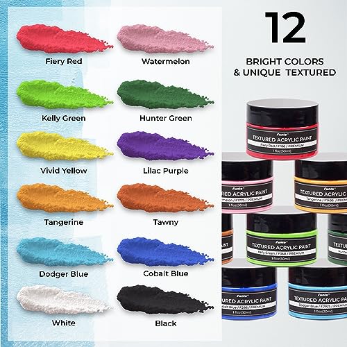 Textured Acrylic Paint Set (12 Fl Oz)