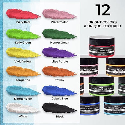 Textured Acrylic Paint Set (12 Fl Oz)