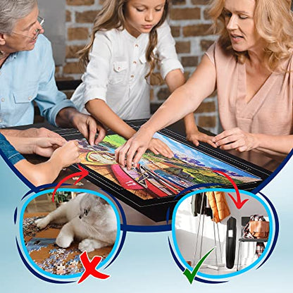 Black 2000 Pieces Jigsaw Puzzle Mat Roll Up