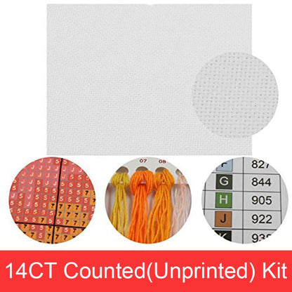 14CT Counted Cross Stitch Kits Unprinted Embroidery Kit