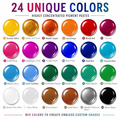 24 Colors Epoxy Resin Pigment Paste Set