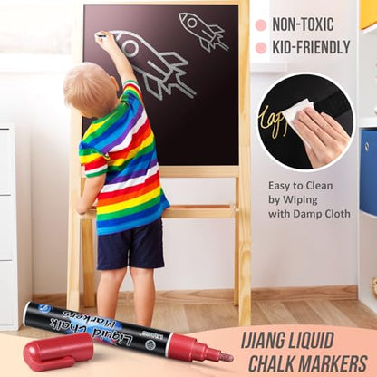 Chalk Markers 8 Metallic Color Set for Blackboard & Glass Surfaces (8 Count)