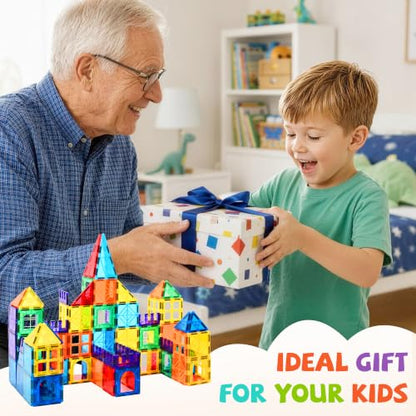 220Pcs Magnetic Tiles Magnetic 3D Building Blocks Set (220 Count)