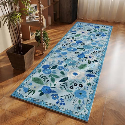 Door Mat Indoor Entrance 2x3 Rug Machine Washable Boho Floral Small Area Rug Non