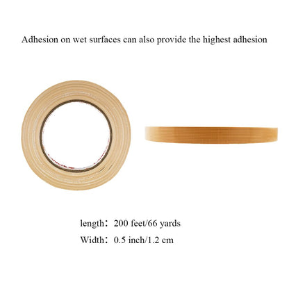 HAHIYO Light Brown 0.5Inch Wide Floral Tape, Waterproof Florist Tape Flower Wrap Adhesive Waterproof Decorative Tape for Bouquet Stem Wrapping Flower Arranging Floral Craft, 2Rolls 200Feet/66Yard