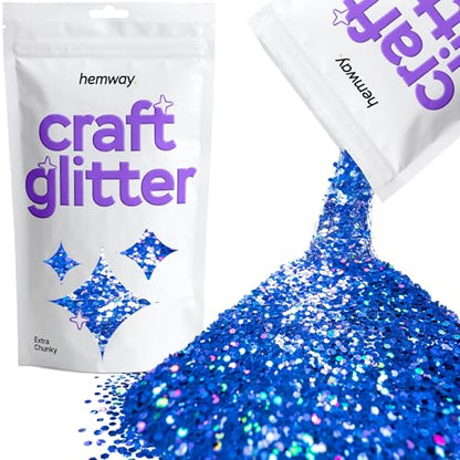 Craft Glitter Sapphire Blue Holographic 100g Extra Chunky Glitter (3.5 Ounce)