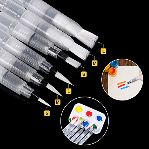 6 Piece Water Color Brush Pen Set for Watercolor Paint Markers (7 Count)