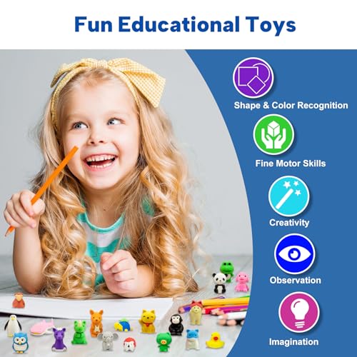 Animal Erasers for Kids (45 Count)