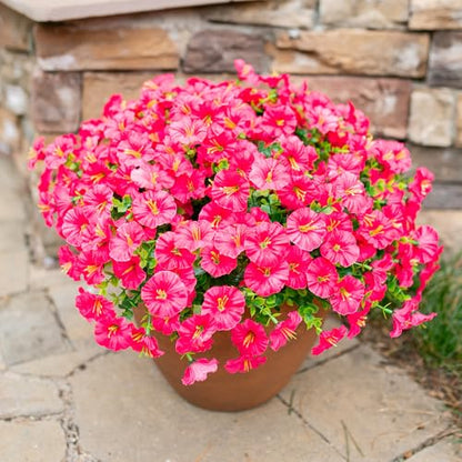 Fake Plants Artificial Flowers for Outdoor Outside Decor (12 Count)