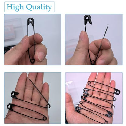60PCS 3Inch Large Black Safety Pins (60 Count)