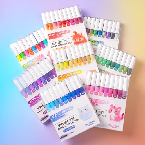 ROSYMENG 9 Color Acrylic Paint Pens (9 Count)