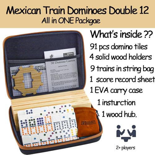 Dominoes Set Double 12 with 4 Racks for Adults Kids