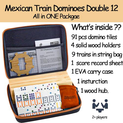 Dominoes Set Double 12 with 4 Racks for Adults Kids