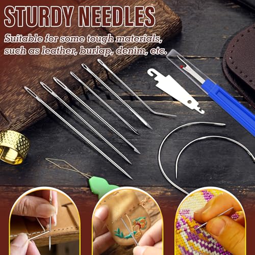 Waxed Thread 0.55mm Leather Waxed Thread Upholstery Repair Kit (104 Count)