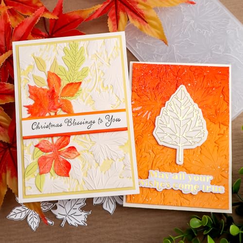 3D Autumn Theme Plastic Embossing Folders Maple Leaf for DIY Scrapbooking Photo Album Card Paper Craft Decoration for Card Making