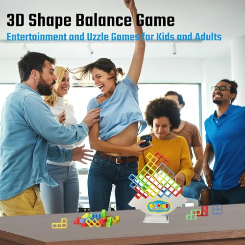 64 Pcs Stacking Tower Game with 22 Cards (64 Count)