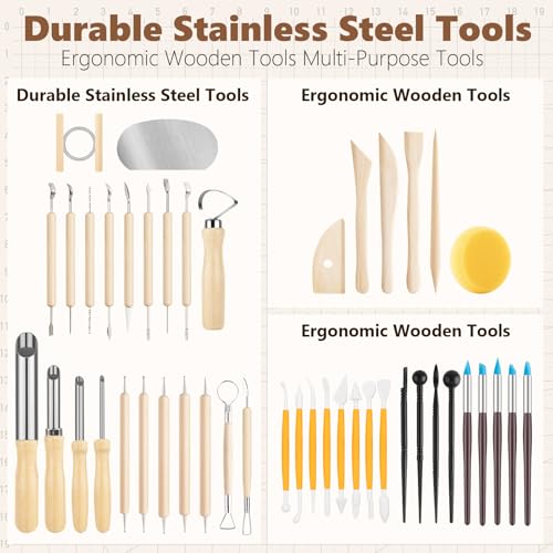 52PCS Pottery Tools for Sculpting