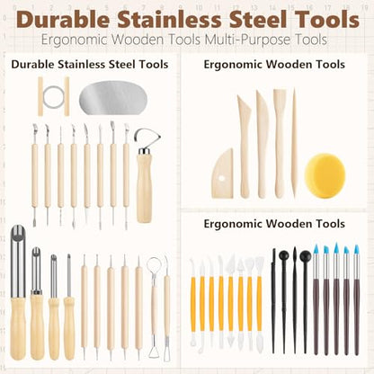52PCS Pottery Tools for Sculpting