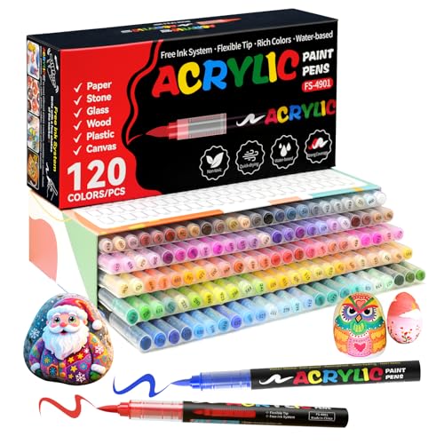 120 Colors Acrylic Paint Markers (120 Count)