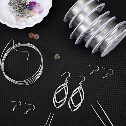 15 Pcs 5 Size Copper Wire 18 20 22 26 32 Gauge Tarnish Resistant Jewelry Wire for Jewelry Making 121 Yard Metal Beading Crafting (444.44 Foot)