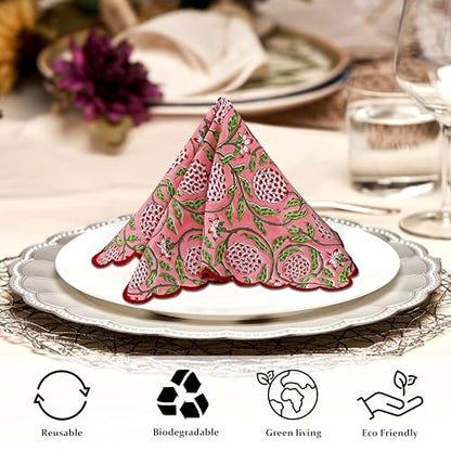 Hand Block Print Cloth Napkins (4 Count)