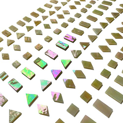 Iridescent Amber Glass Mosaic Tiles for Crafts (9 Ounce)