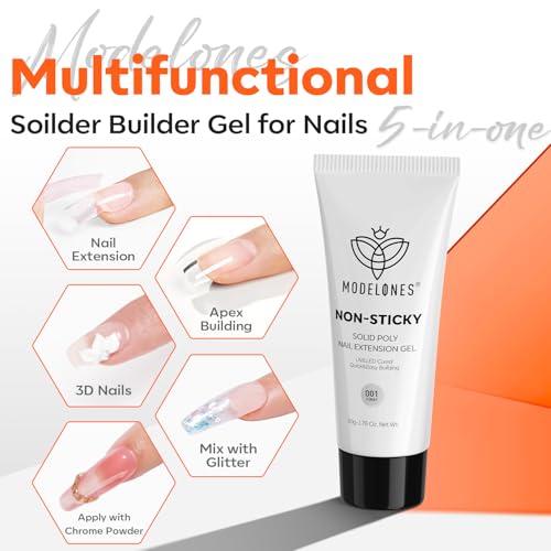 50g Clear Solid Builder Gel for Nails Poly Nail Gel Extension