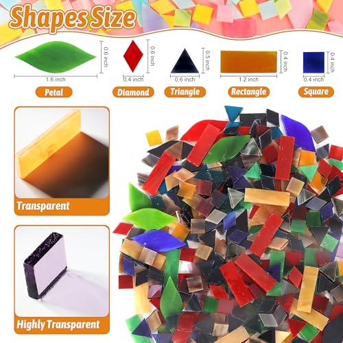 Mosaic Glass Pieces Tiles for Adults (320 Count)