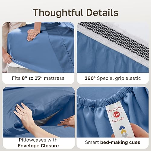 100% Organic Cotton Full Size Bed Sheets Set