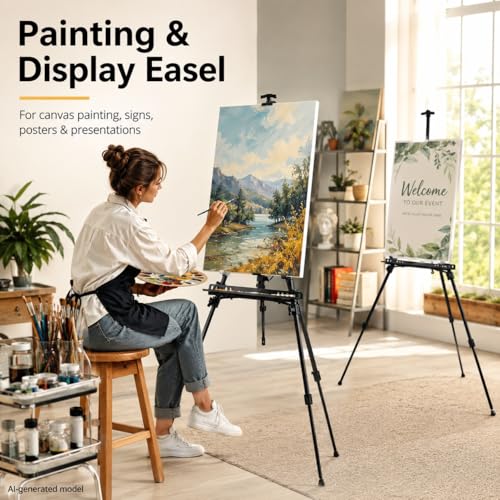 21 61 Inch Adjustable Art Easel Stand for Painting with Tray