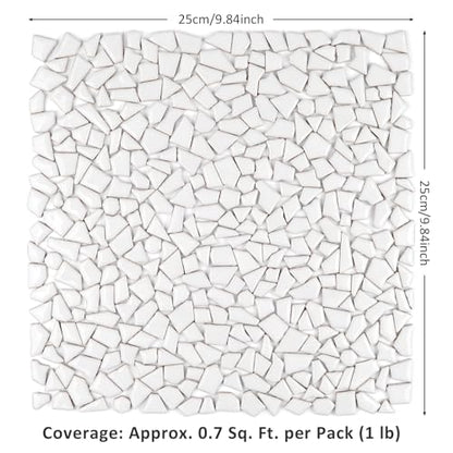 White Ceramic Mosaic Tiles for Crafts