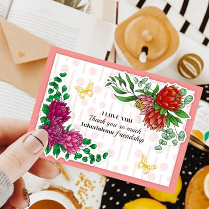 Protea Cynaroides Stamps & Dies & Layering Coloring Stencil Set