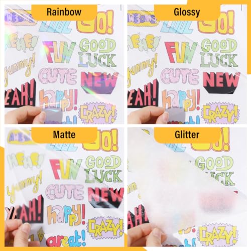 Holographic Sticker Paper Clear Overlay Lamination Vinyl Laminate Sticker Film A4 210mm x 297mm 28 sheets